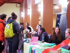 Students visit and inquire about household